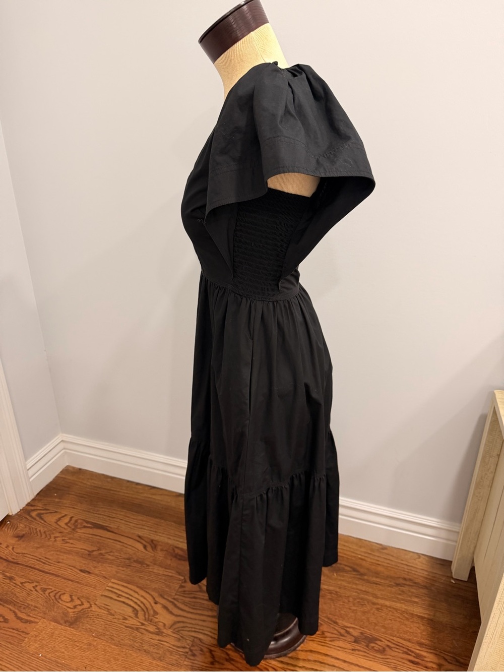 Vince Camuto Black Maxi Dress with Puff Sleeves
